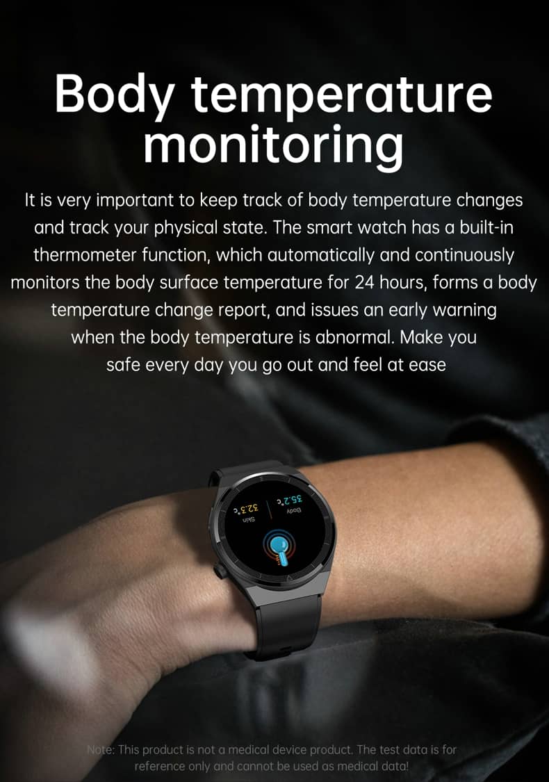 Findtime Blood Pressure Smart Watch Blood Oxygen Heart Rate Monitor Body Temperature with Bluetooth Calling