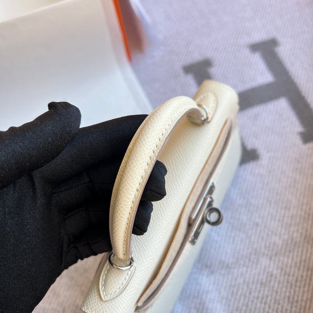 Mini Kelly II Epsom 10 Craie PHW