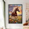 Flowers And Horses - 11CT Stamped Cross Stitch 40*60cm/15.75*23.62in