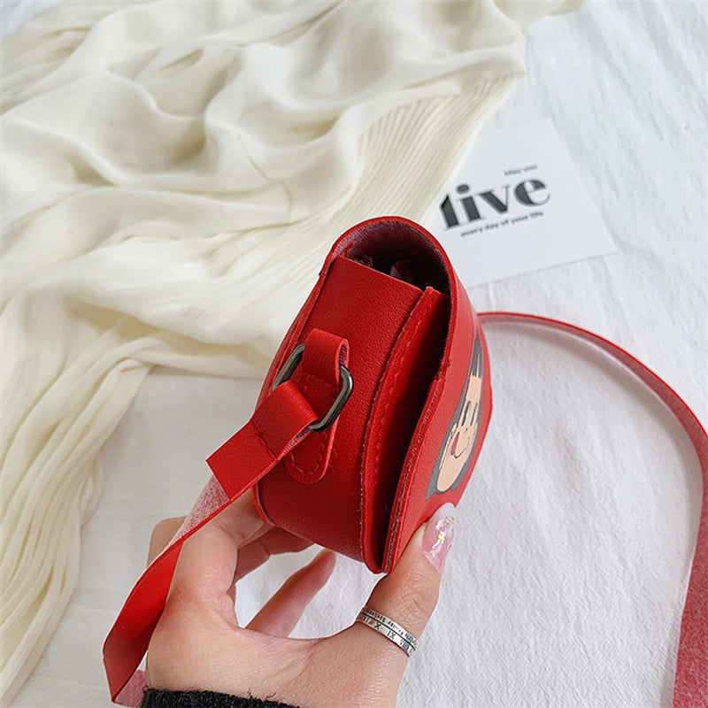 Kid’S Pu Leather Animal Cartoon Character Fruit Cute Semicircle Zipper Crossbody Bag