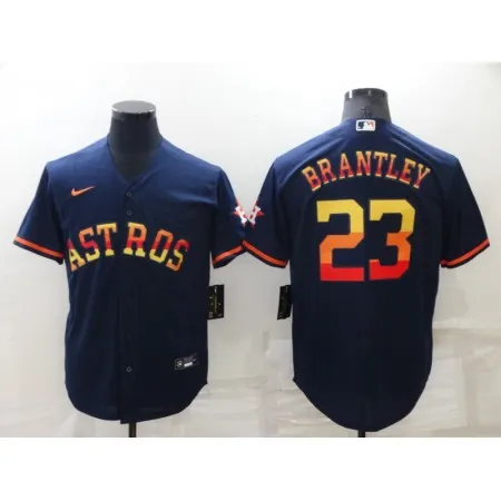 Men's Houston Astros #23 Michael Brantley 2022 Navy Cool Base Stitched Jersey NDS2