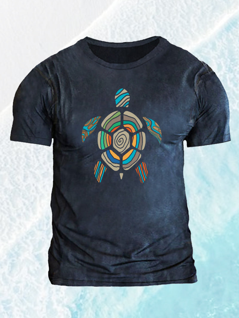 Men's Environmental Protection and Sea Turtle Saving Short-Sleeved Shirt