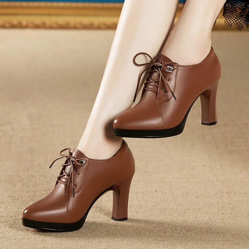 Vstacam Heels Women 2023 Women Fashion High Quality Short Ankle Boots Lady Classic Brown Spring Autumn High Heel Boots Botas Mujer