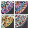 4Pcs Mandala Diamonds Painting Corner Bookmarks DIY Flower Bookmarks Kit