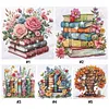 Flowers Books Partial 11CT DIY Beaded Cross Stitch Kits for Beginners Adults Home Wall Decor Cross Stitch Art and Crafts Kits 36x36cm tapestrymarket