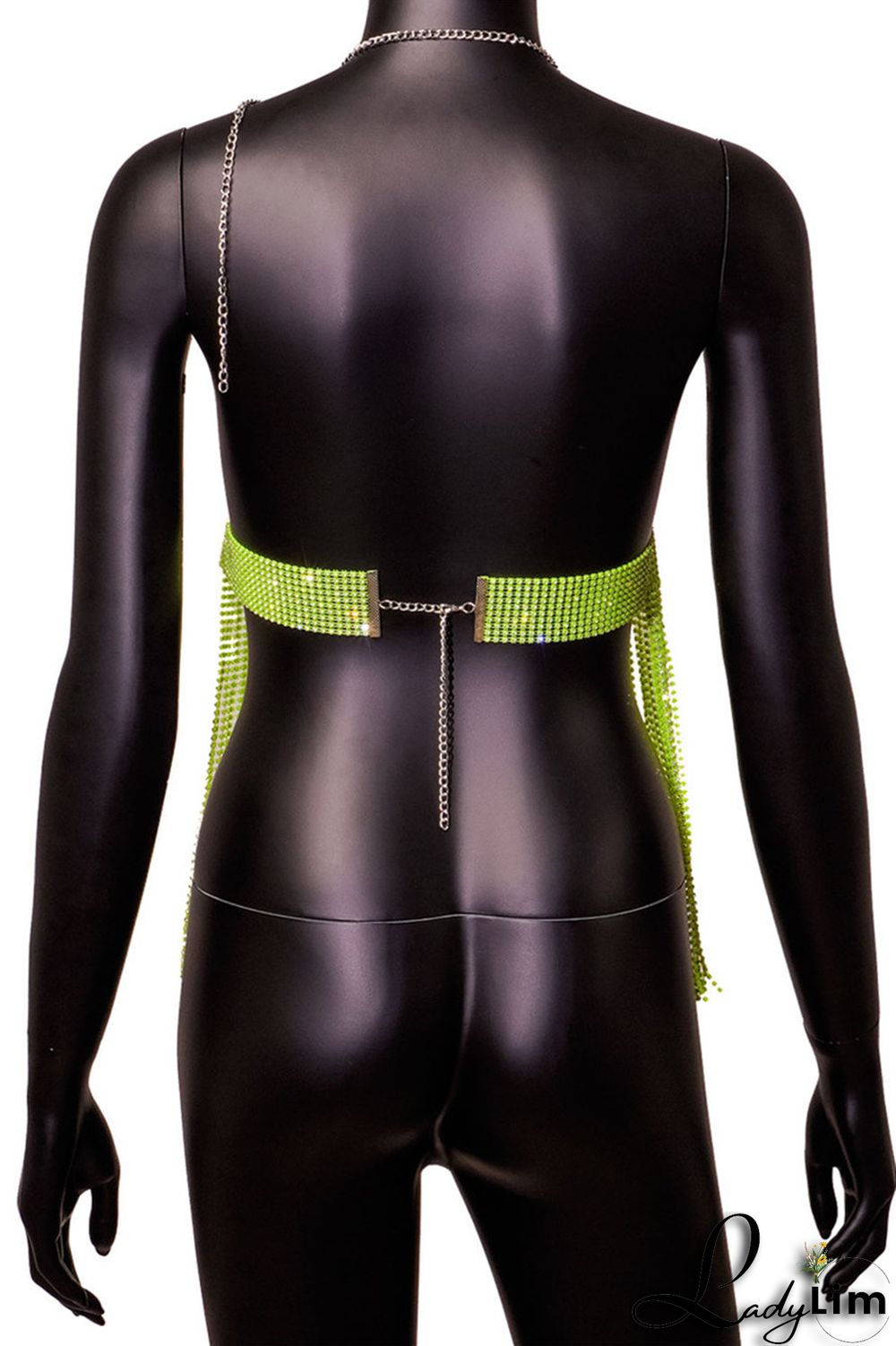 Pink Fashion Sexy Patchwork Tassel Backless Halter Tops