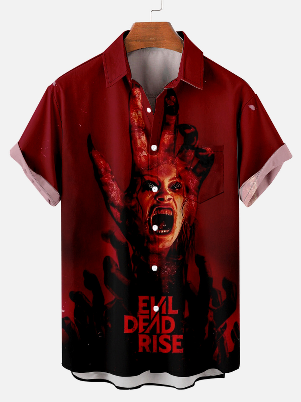 Men's Horror Thriller Character Halloween Short Sleeve Shirt PLUSCLOTHESMAN