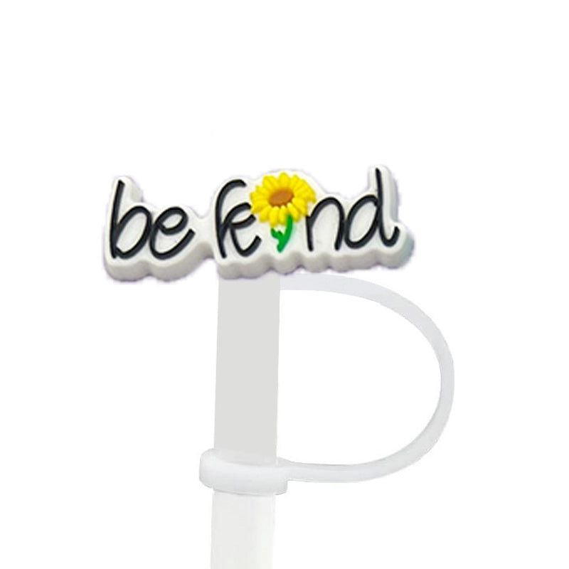 Cute Letter Silica Gel Straw Mouthpiece 1 Piece