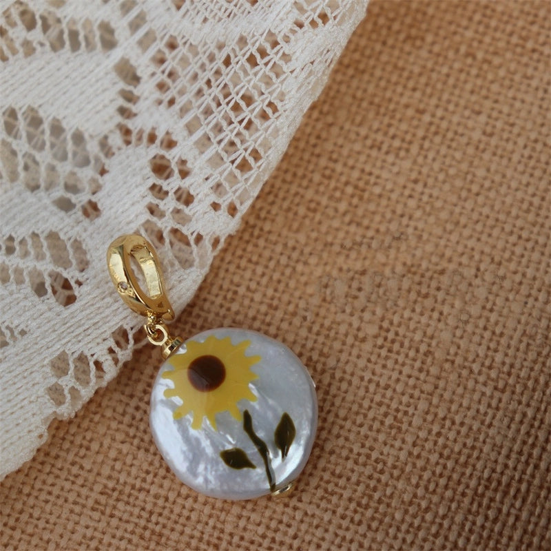 1 Piece 15*18mm Freshwater Pearl Zircon Geometric Pendant Jewelry Accessories