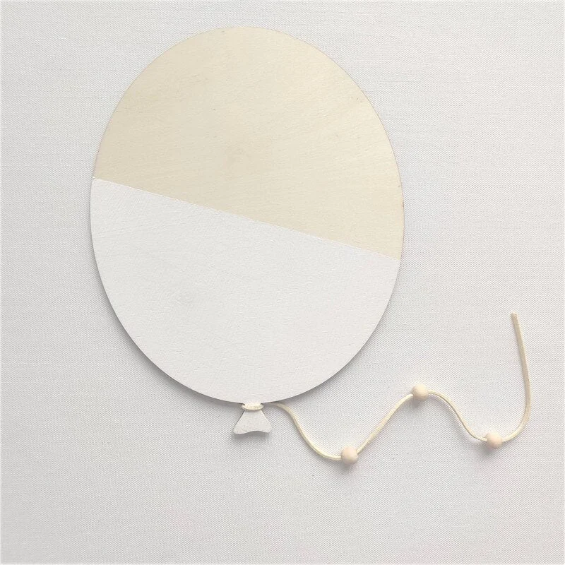 INS Nordic Wooden Balloon Wall Stickers For Kids Room Decorations Ornaments Baby Bedroom Wall Murals Nursery Decor Photo Props