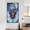 Moonlight Dreamcatcher Wolf Special Shaped 5D DIY Partial Drill Diamond Painting Kits for Adults Beginners Home Decor Diamonds Dots Gem Art Kits Large Size 15.75x27.56inch