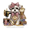 Ornement de bureau en diamant de chien de tailleur - per&ccedil;age &agrave; un seul c&ocirc;t&eacute;