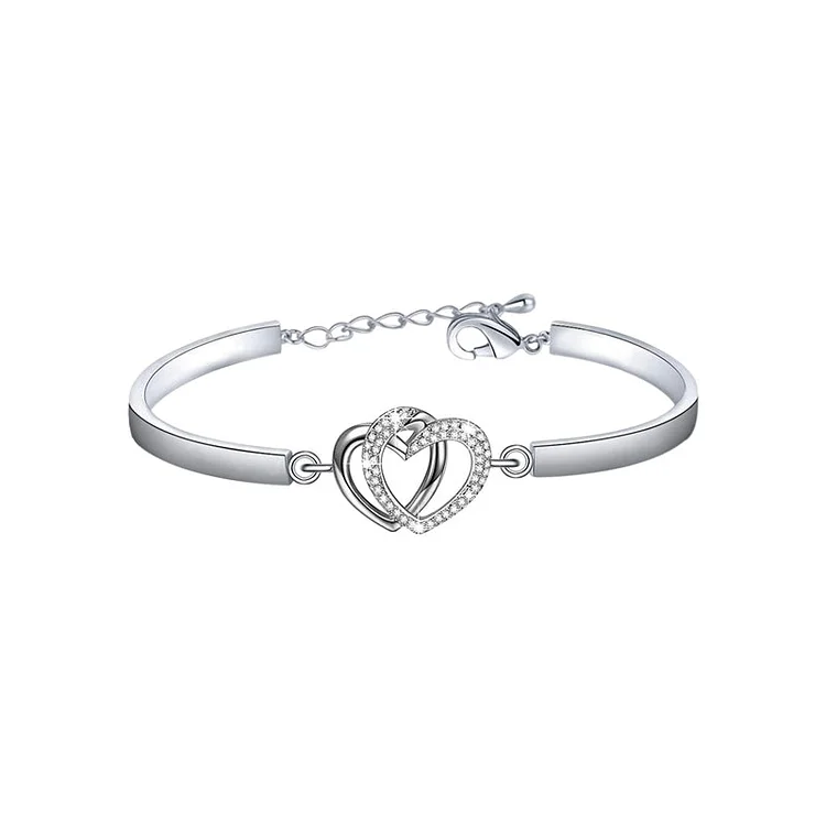 For Granddaughter/Daughter - Always Keep Me In Your Heart Double Heart Bracelet