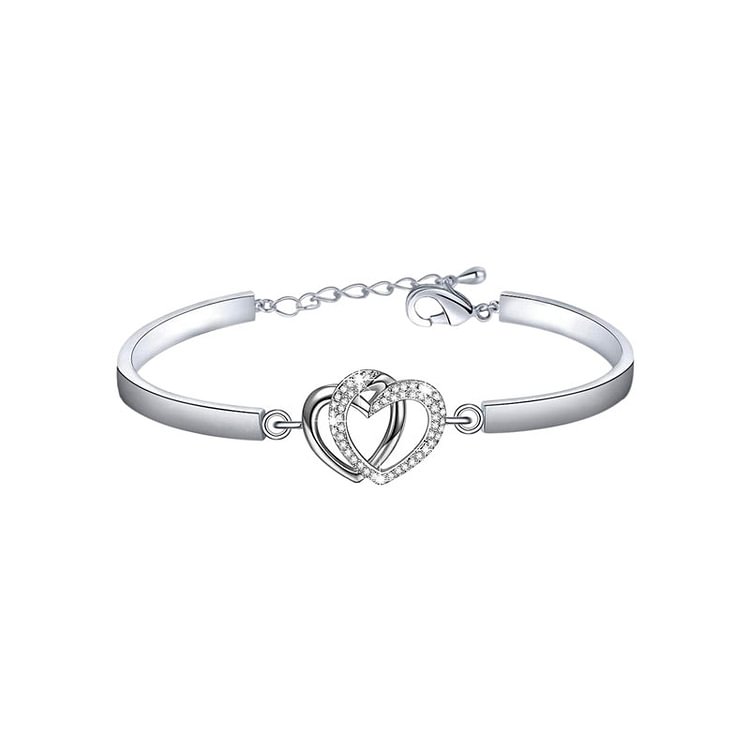 For Daughter - Brought Together By Blood Linked Together By Love Double Heart Bracelet