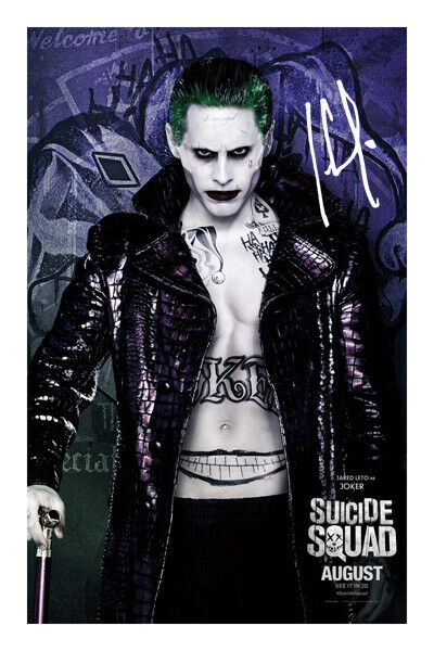 The Joker Jared Leto Signed A4 Photo Poster painting Print Autograph Harley Quinn Suicide Squad