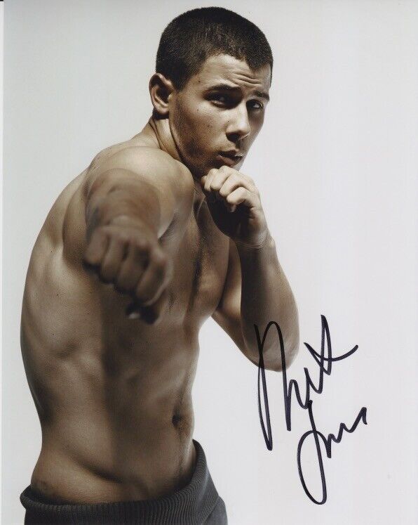 Nick Jonas shirtless in-person signed 8x10 Photo Poster painting