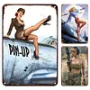 [Grande Taille]3PCS SWoman Soldier Colorful Military - Ensemble de panneaux en m&eacute;tal(30*40cm)
