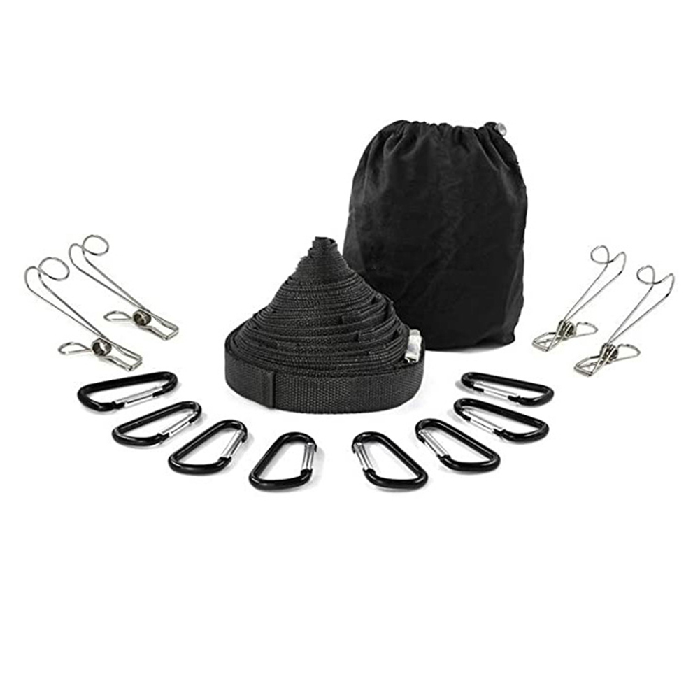 

Outdoor Camping Hanging Rope Tent Storage 19 Ring Clothes Line Hook Lanyard, 501 Original