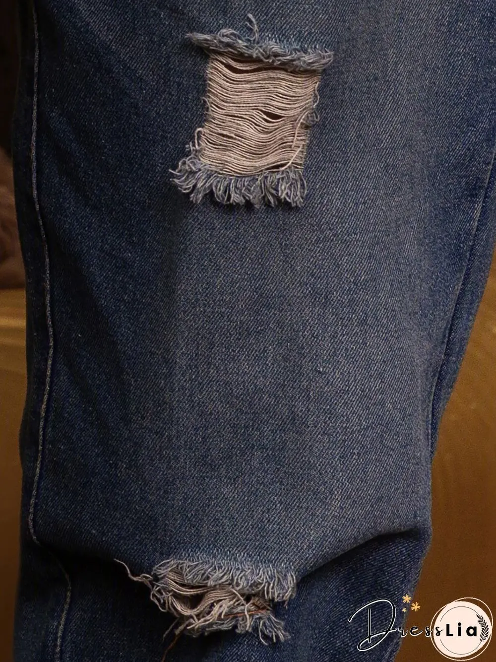 Casual retro breasted denim trousers