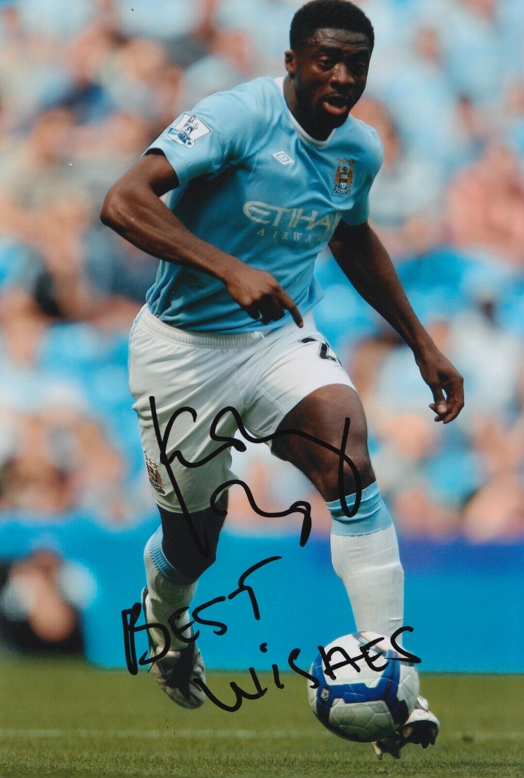 Kolo Toure Hand Signed 12x8 Photo Poster painting Manchester City - Football Autograph.