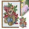 (Small Size)[Brand]Berry Bear - 14CT Stamped Cross Stitch - 22*32cm - Animal