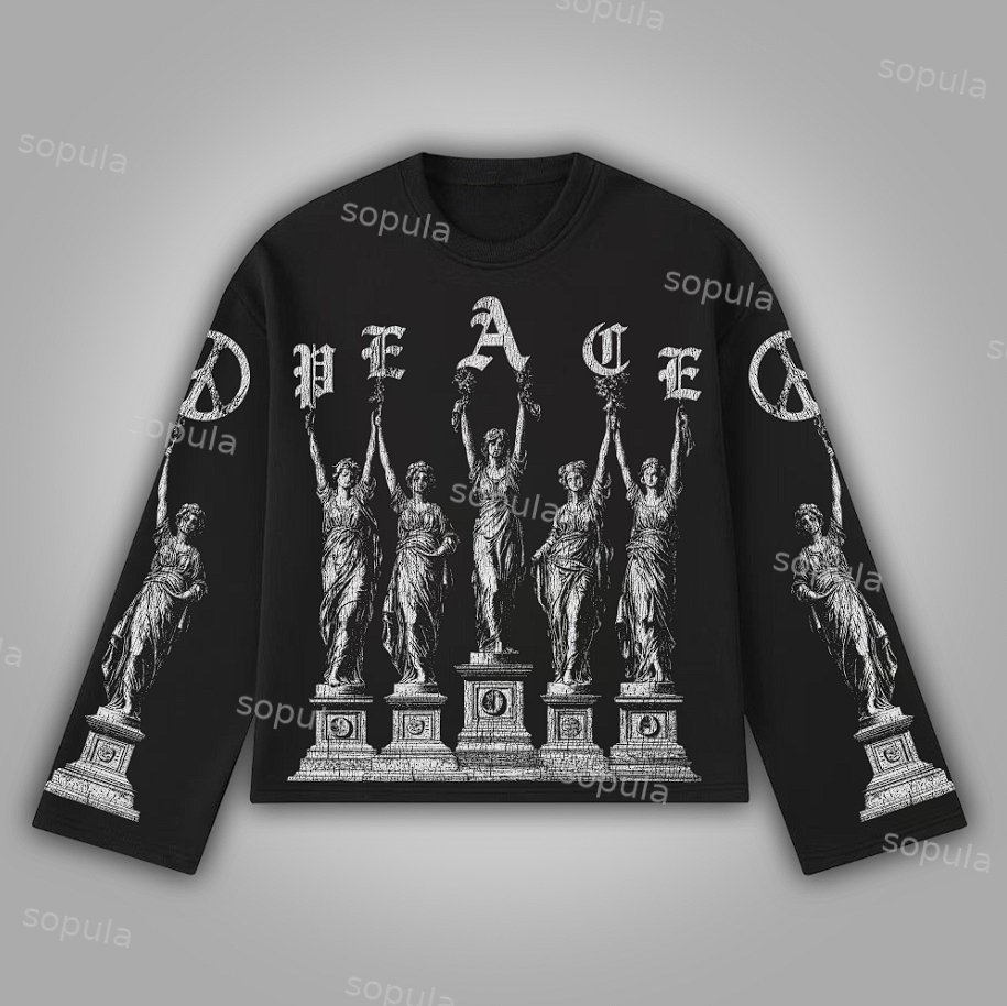 Sopula Advocate For Peace Vintage Medieval Graphics Cotton Long Sleeve T-Shirt - Sopula｜Premium Graphic Tees & Graphic Clothing