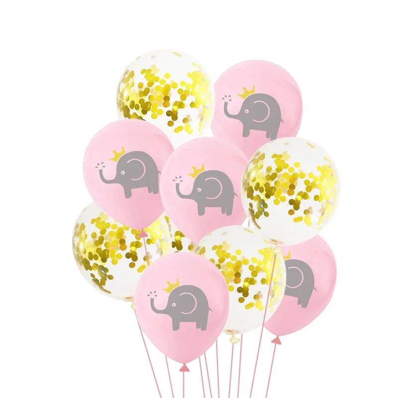 10Pcs 12inch Cartoon Latex Balloons Children Birthday Party Decoration Blue Pink Elephant Baby Shower Balloons Decorations Favor