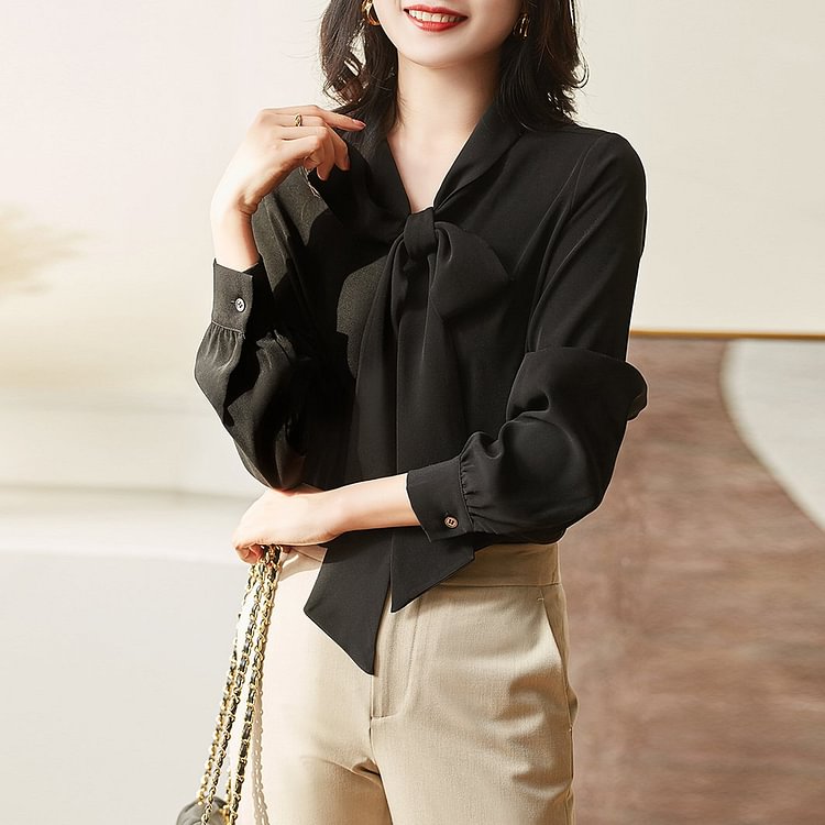 Solid Long Sleeve Shift Shirts & Tops
