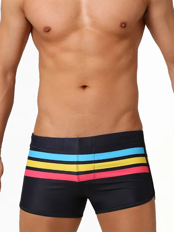 Sports Split Colourful Stripes Trunks