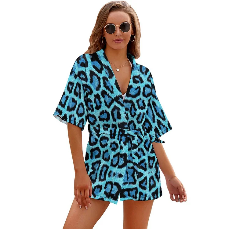 Women’s Night-robe Leopard Print  customized, personalized, gift