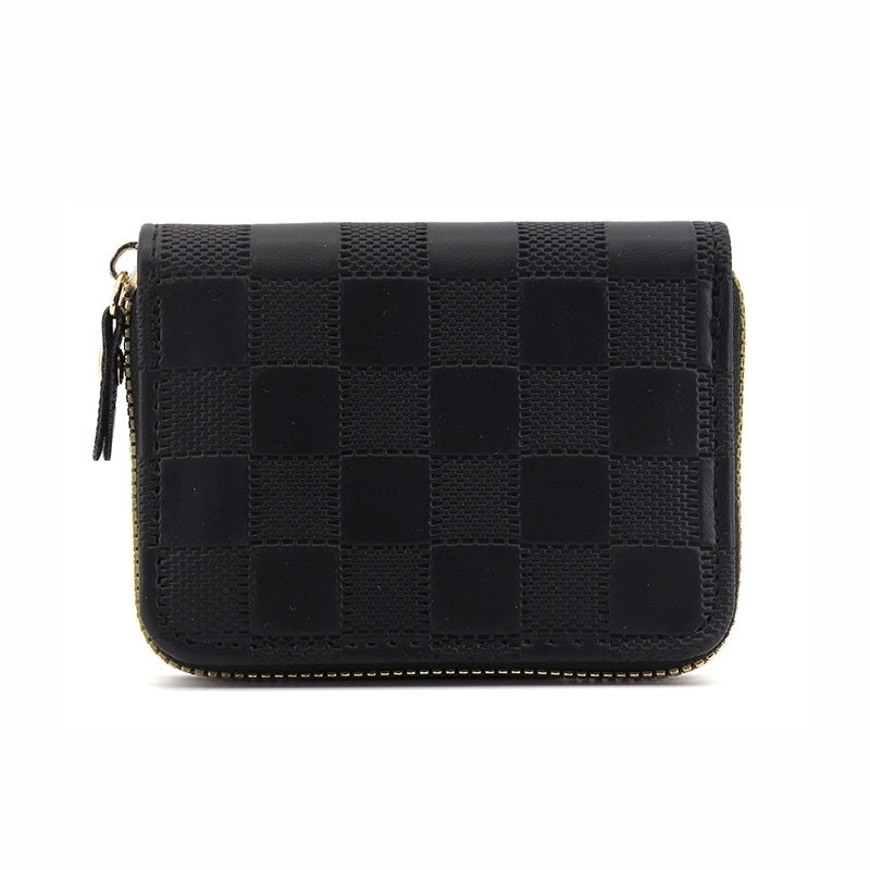 Unisex Solid Color Pu Leather Zipper Wallets