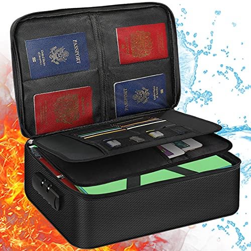 KeeQii File Storage Box - Black (14 x 11 x 4 inch) 