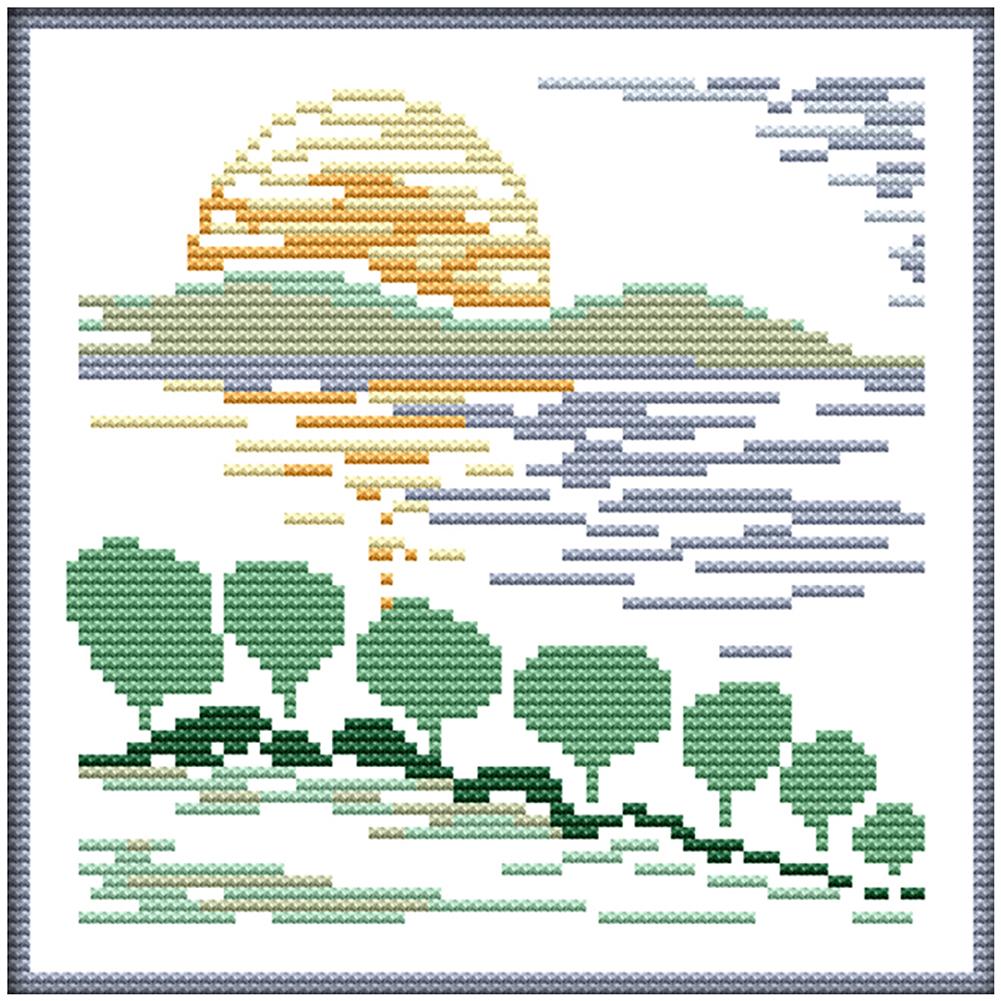 

Four Seasons-Spring - 14CT Stamped Cross Stitch - 20*20cm, 501 Original