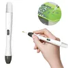 18Pcs / Set 5d bricolage diamant foret stylo ensemble avec lumi&egrave;re pour bricolage arts artisanat (blanc)