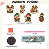 6PCS  Elf Reindeer DIY Pearl Diamond Painting Christmas Fridge Magnets, Sparkling Rhinestone Refrigerator Magnet Craft Kit for Home Decor & Gifts