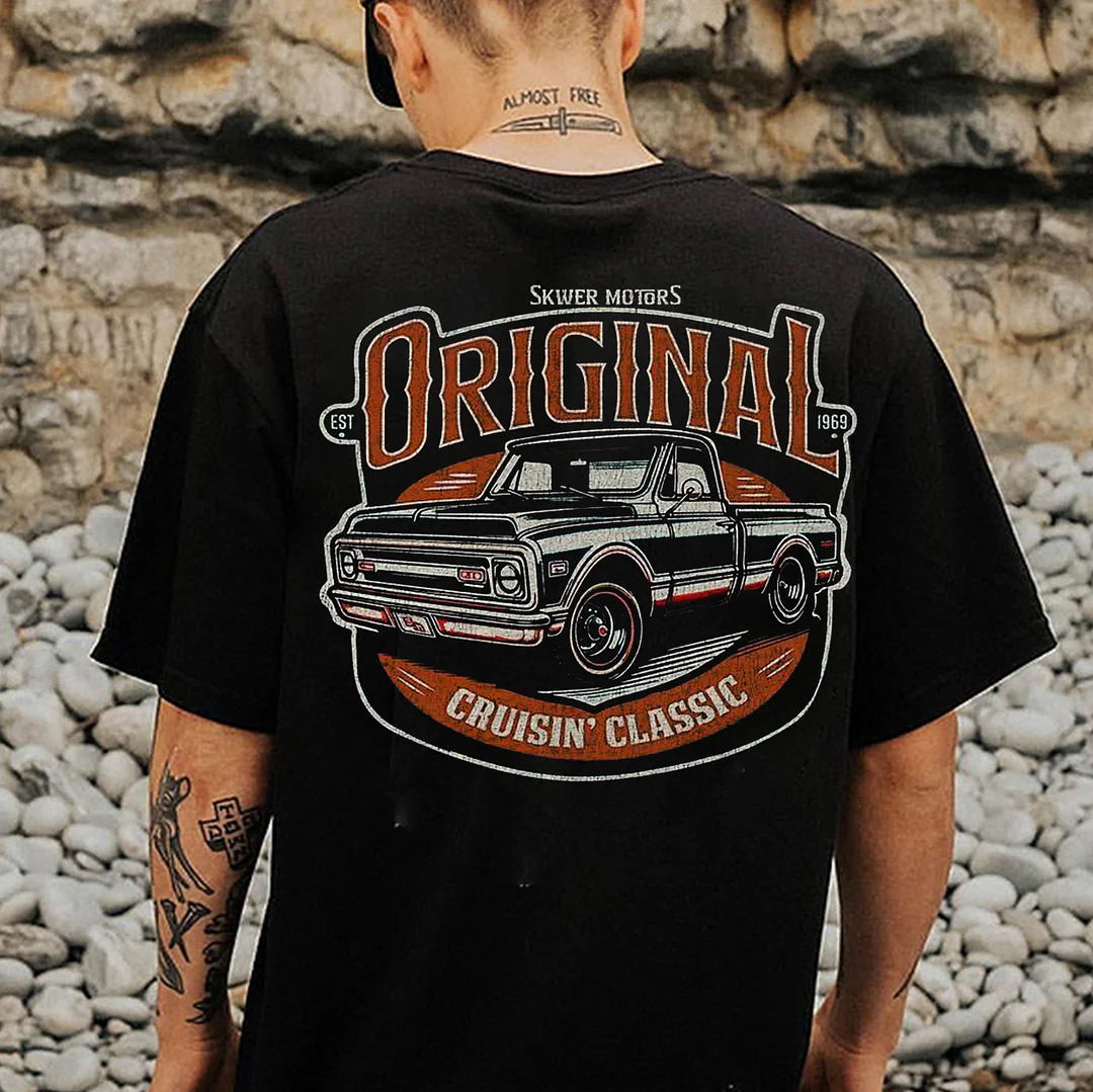 SKWER MOTORS ORIGINAL Classic Car Print Men's T-shirt