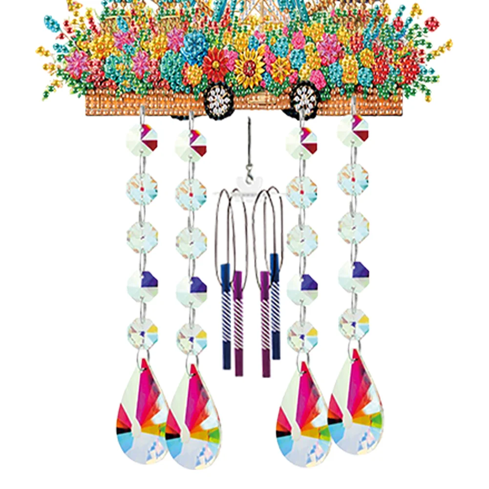 Double Sided Ferris Wheel 5D DIY Diamond Art Painting Wind Bell Hanging Sign