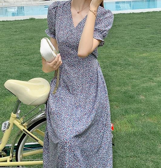 Plus Size New Summer Dress Girls Boho Party Chiffon Female Vintage Dress oversize Short Sleeve Women Dresses Robe Vestido