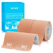 KT Tape Original Cotton Elastic Kinesiology Therapeutic Tape 83 Precut 18 Inch Edema Strips - Beige