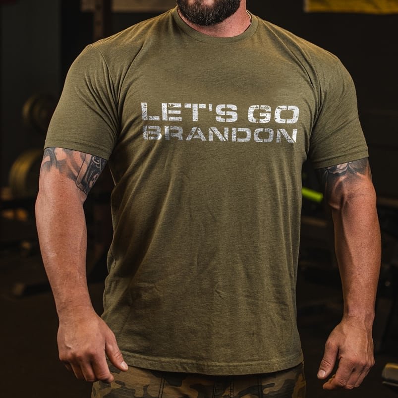 Let's Go Brandon Letter Simple T-shirt - Krazyskull