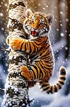 Luxury AB Velvet Diamond Painting Kit - Tiger