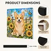 Sunflower Corgi 3D Bead Art Kit DIY Pearls Diamond Painting Animal Pattern Framed Canvas Home Wall
