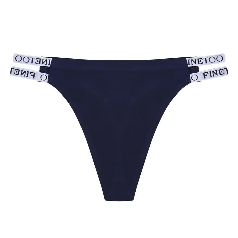 1/2PCS Sexy Panties G-String Seamless Underwear Women's Thong Pantys Low Waist Female Underpants T-Back Briefs Finetoo Lingerie