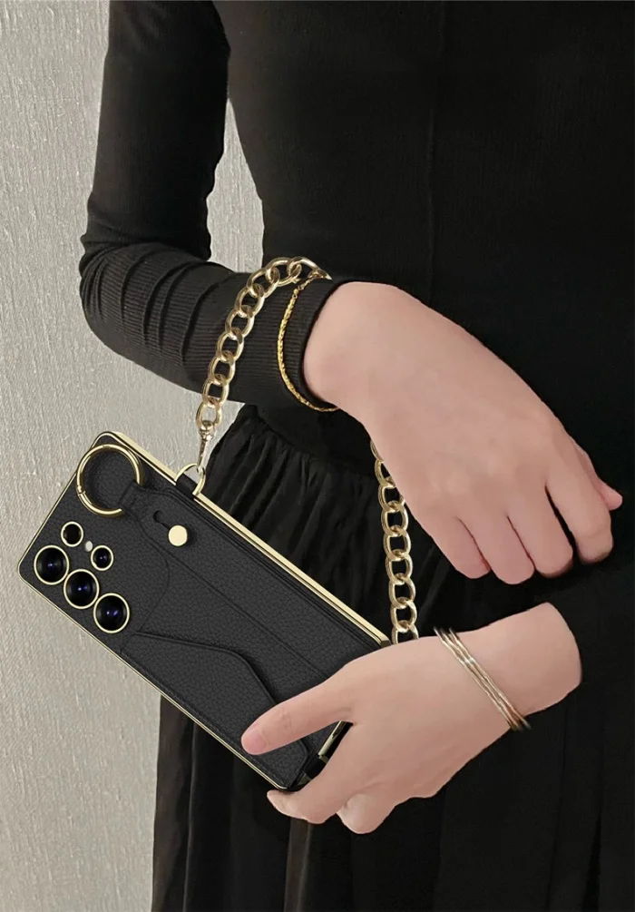 Samsung S25Ultra card holder wrist strap crossbody phone case