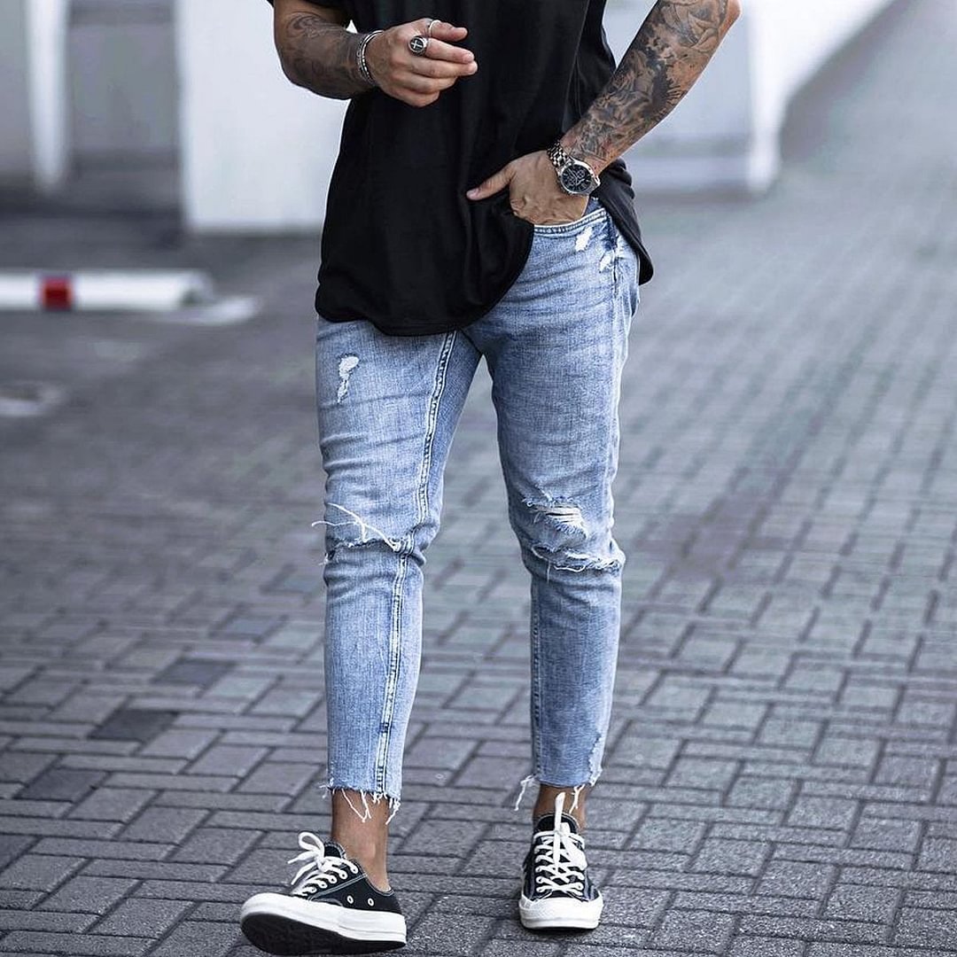 Fashion Ripped Holes Jeans