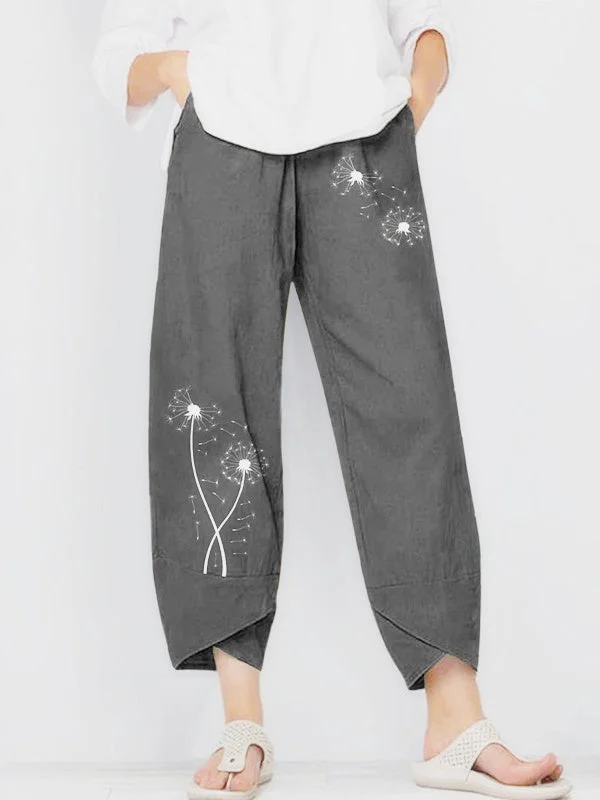 Women's Summer Casual Loose Graphic Printed Wide Leg Pants Casual Pants