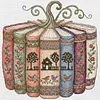 Books Pumpkin Landscape Full 14CT DIY Stamped Cross Stitch Kits 15.75x15.75inch Embroidery Needlepoint Starter Kits Cross Stitch Art and Crafts Kits for Beginners Adults Home Decor