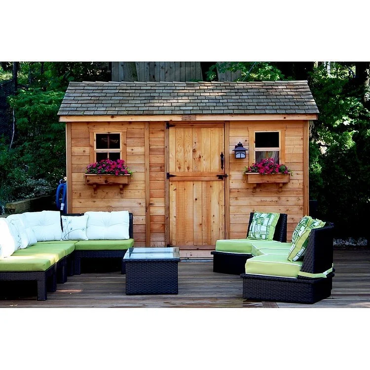 Cabana 12 ft. W x 8 ft. D Wood Storage Shed