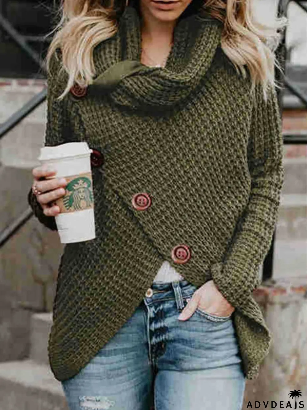 Women's Solid Color Long Sleeve Turtle Neck Tops