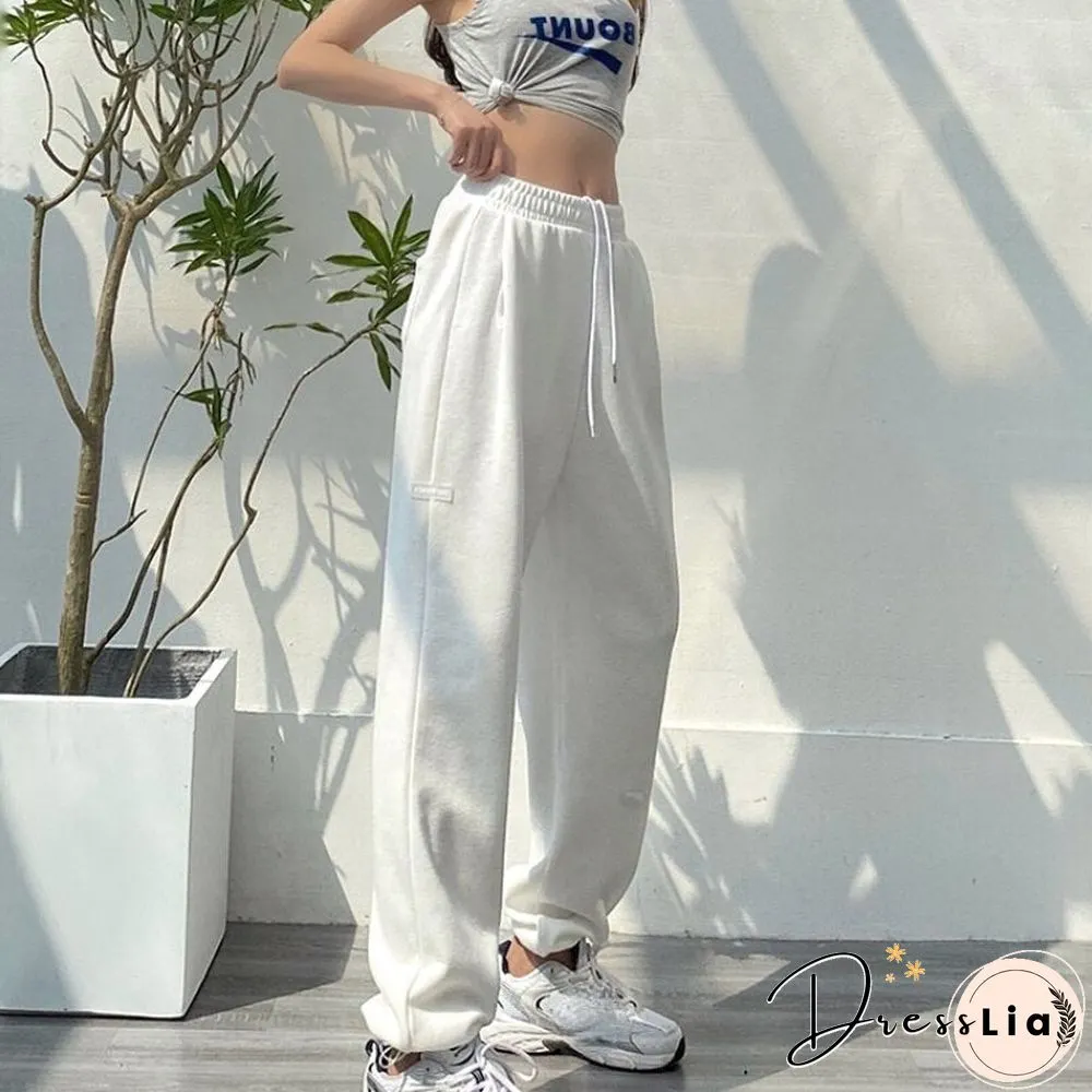 Plus Size White Gray Sweatpants Women Autumn Baggy Loose Women Sports Thicken Pants Warm Winter Trousers Joggers Streetwear